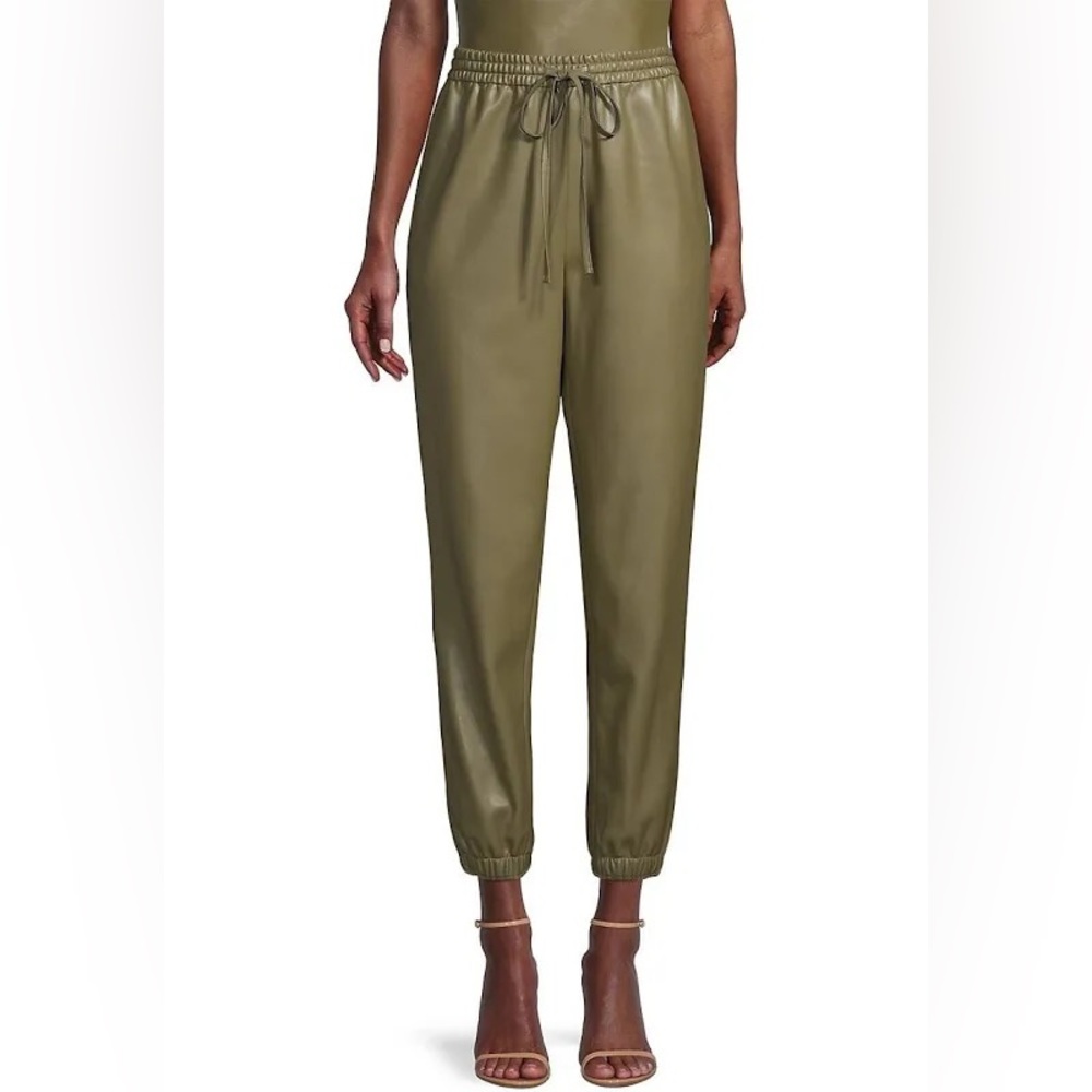 NWTs! Natori Faux Luxe Lambskin Green Joggers